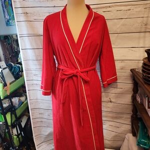 Vintage Red & White 1960's Full Lenth Robe